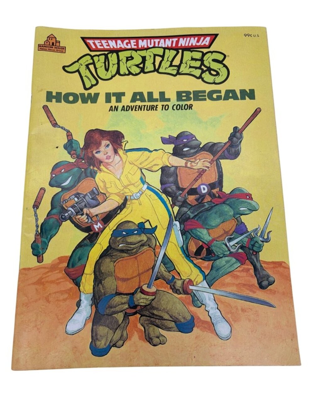1988 Teenage Mutant Ninja Turtles How It All Began Coloring Book Uncolored